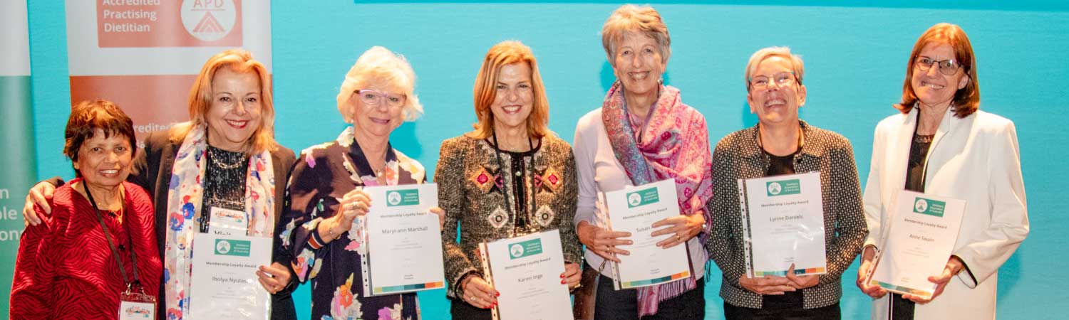 Award recipients at the 2018 Dietitians Australia conference in Sydney